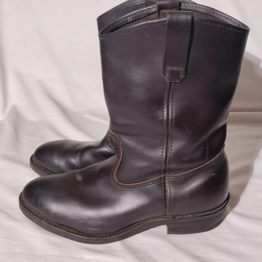 Mason Mens Vintage Leather Pull On Work Boots Dark Brown ANSI Z41.1 10.5 EE